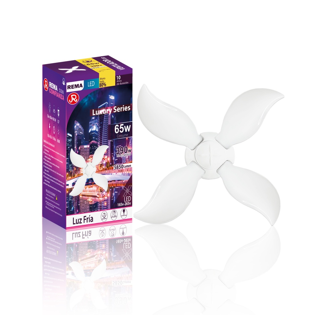 Foco modelo ventilador 4 aspas 65w