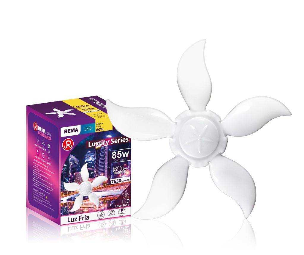 Foco modelo ventilador 5 aspas 85w