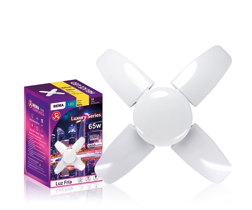 Foco hélice 4 aspas 65w