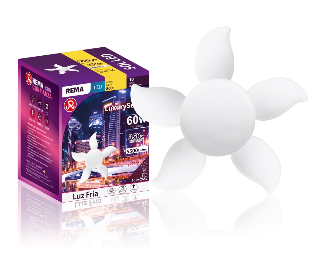 Foco mini sol 5 aspas 60w