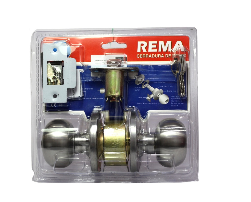 Chapa para dormitorio en blíster cromado