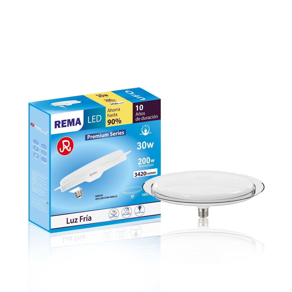 Foco ufo con anillo 30w 