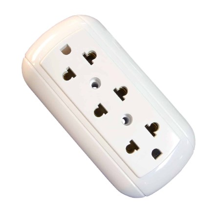Tomacorriente Blanco 3 entradas 