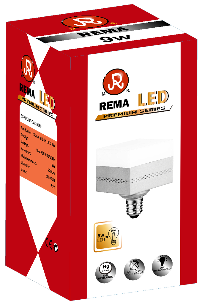 Foco Led Cuadrado 9W