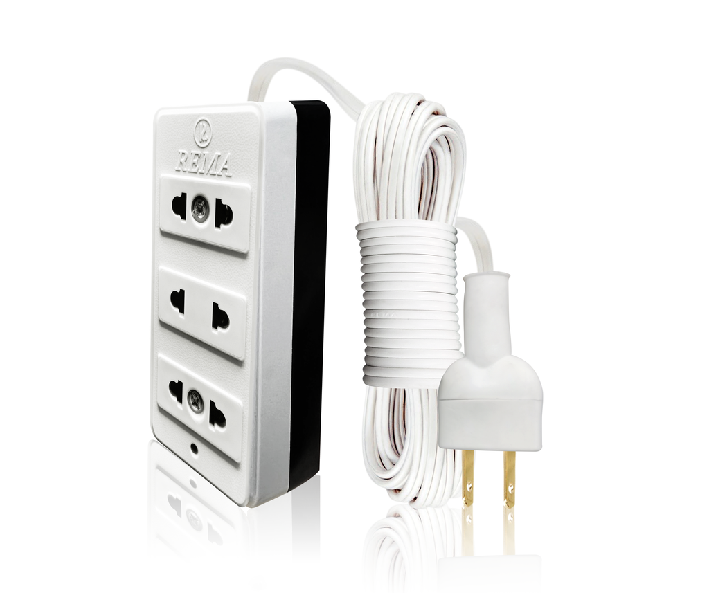 Extension melliza 3m + 3e blanco 