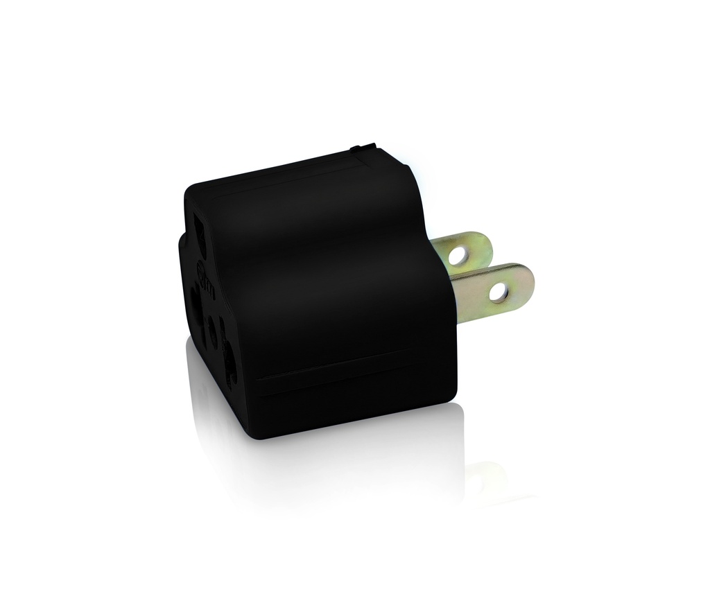 Enchufe Adaptador Plano negro 