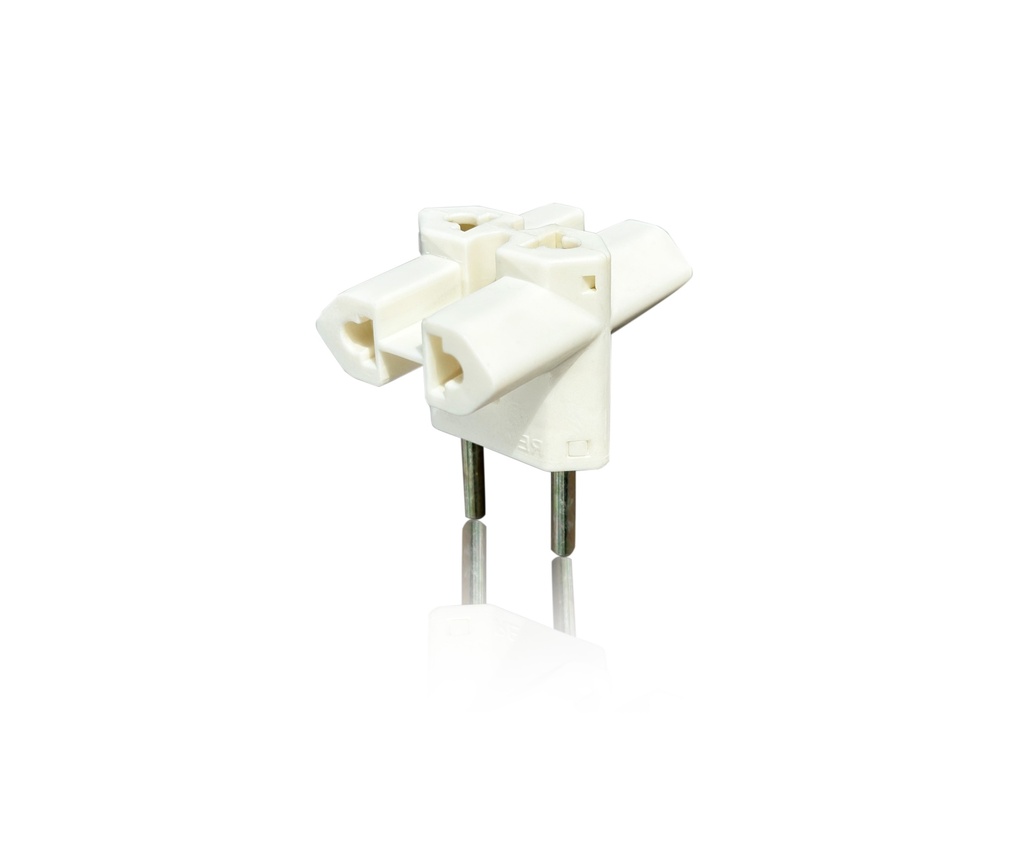 Enchufe Multiple Cruz NEW Redondo blanco
