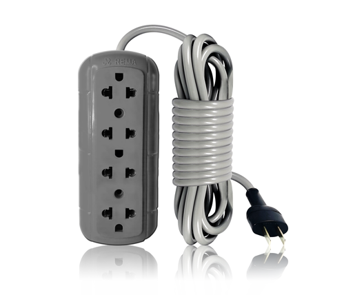 Extension vulcanizado 10m + 4e gris